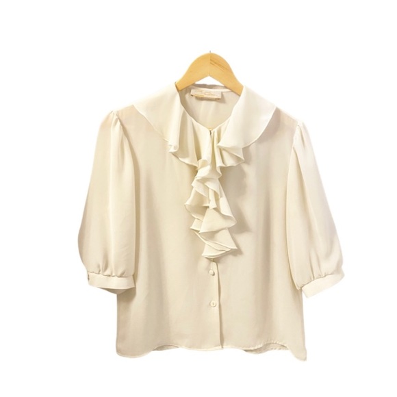 VINTAGE - THE ROOM SHEER RUFFLE BLOUSE - Picture 2 of 8